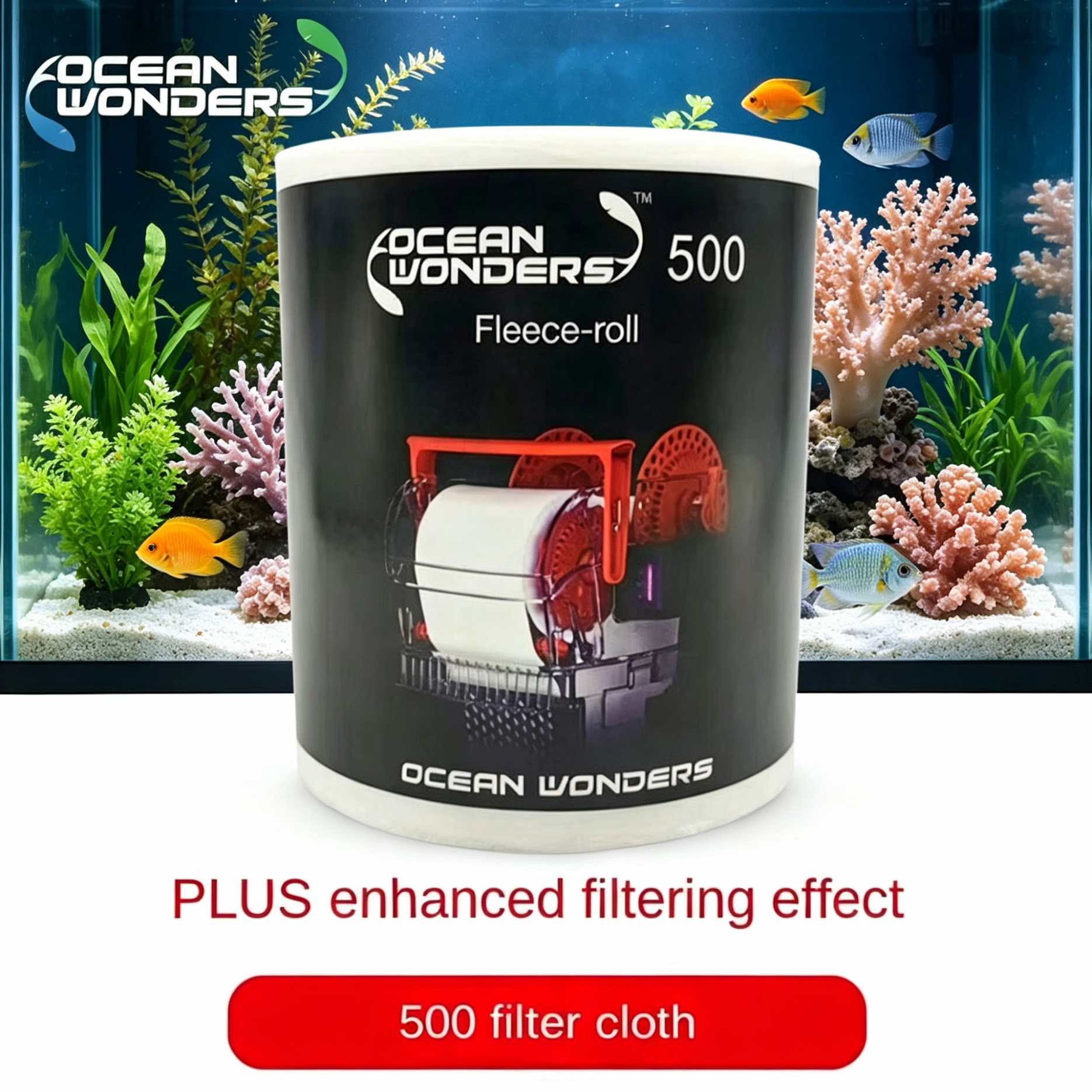 Marine Aquarium Kit - RedSea ReefMat 500 OW 500強化フリースフィルタークロス、ReefMat 500水槽濾過用オリジナルフィルターロール交換セット
