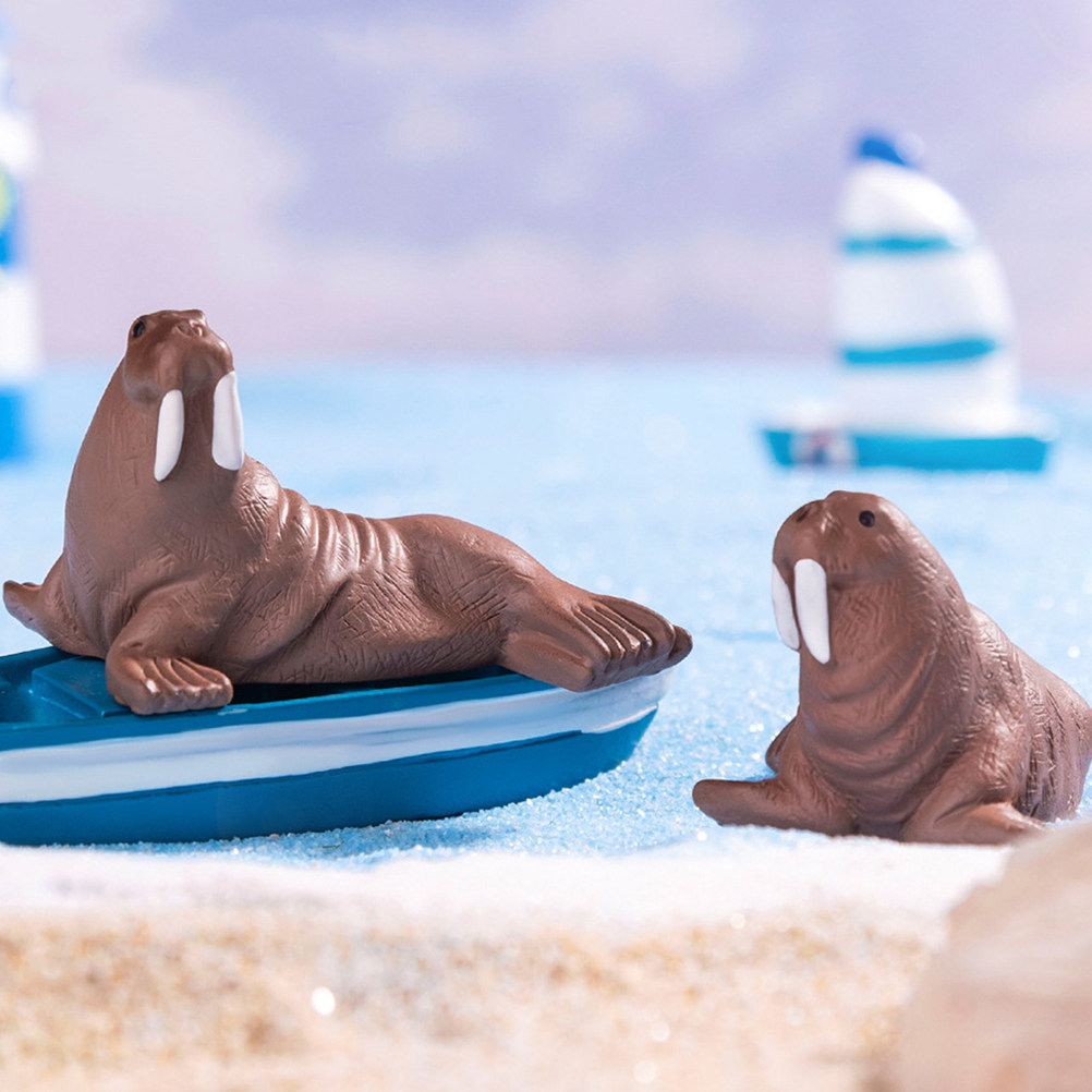 2個入りミニ樹脂製セイウチ海洋動物デコレーションリアルな小型 - Marine Aquarium & Regional Centre Reviews のレビューと価格